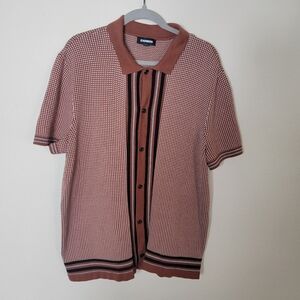 Express Men's Brown Short Sleeve Shirt